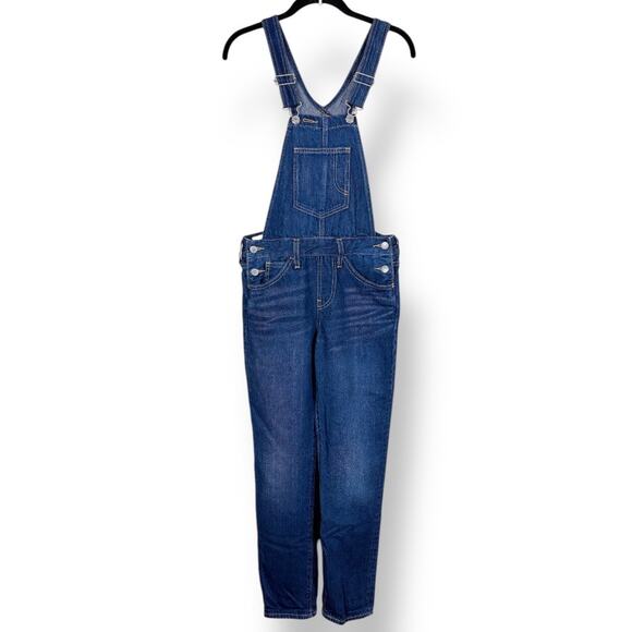 Levi's Premium Denim Dark Wash Tapered Skinny Leg Blue Jean Overalls - Picture 1 of 13